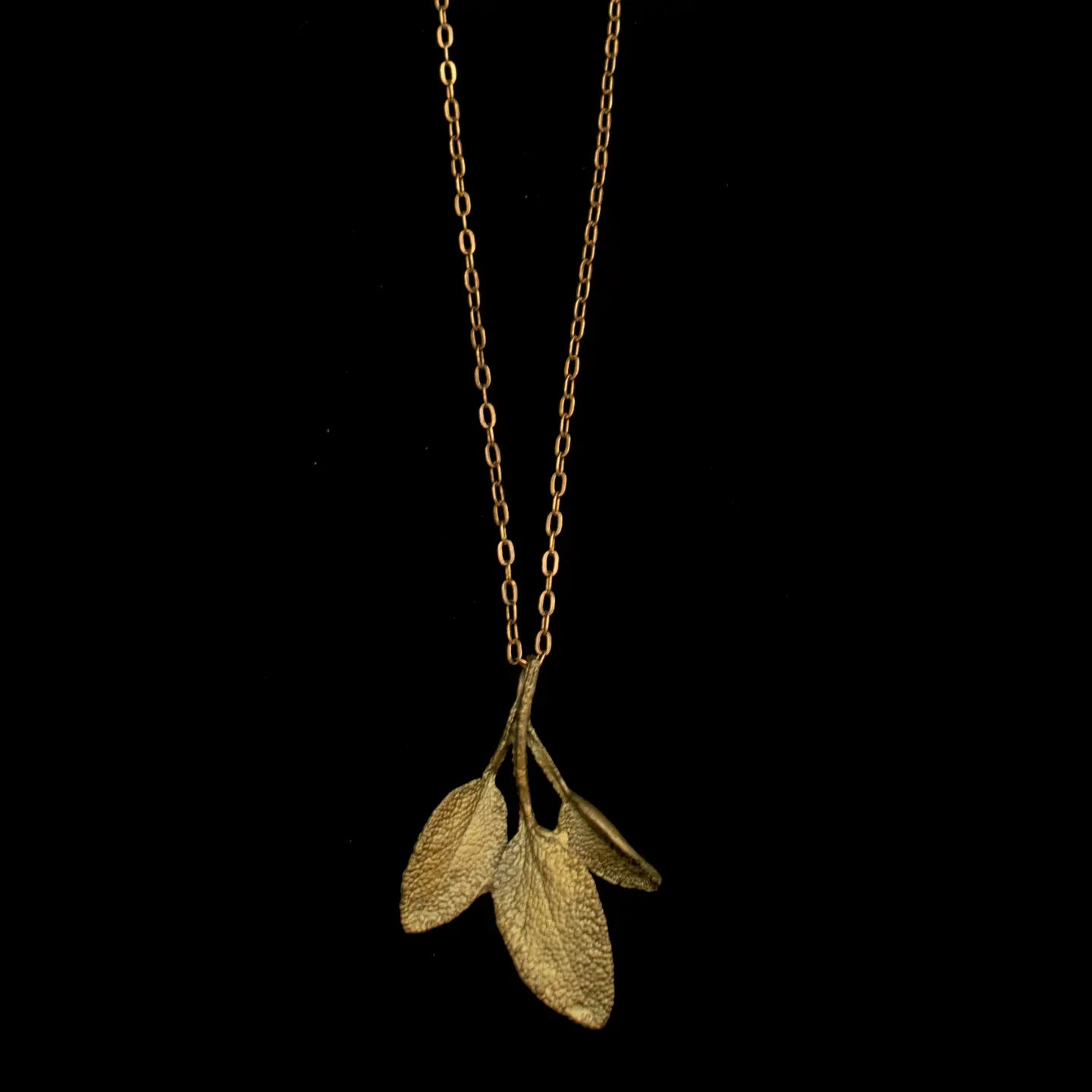 Petite Herb Sage Pendant - 16" Adj.