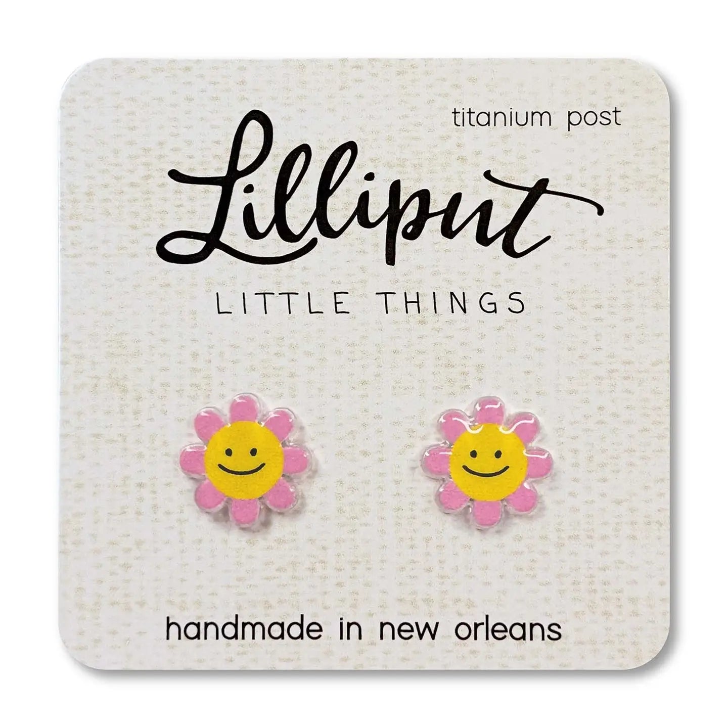 Pink Happy Daisy Earrings