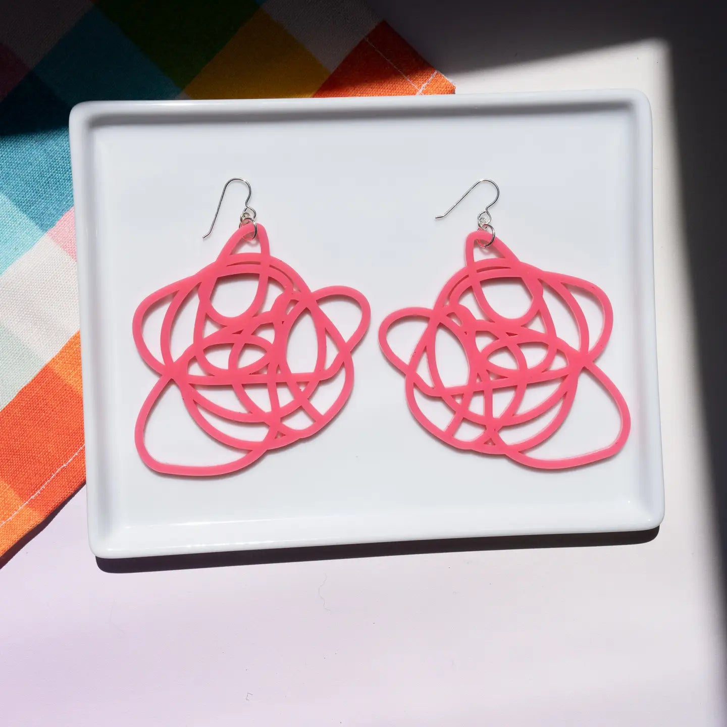 Pink Statement Earrings - Grande