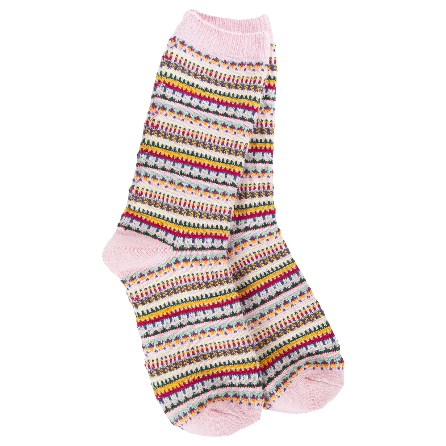 Pink Stripe Weekend Fairisle Socks