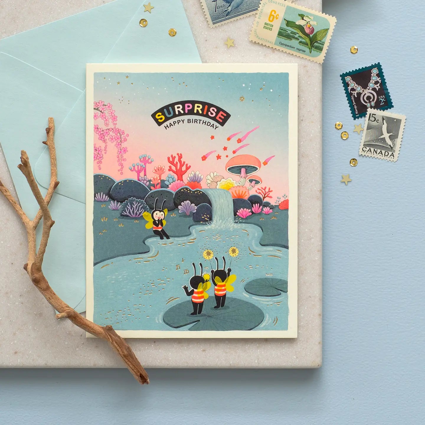 Pondside Surprise Birthday Greeting Card