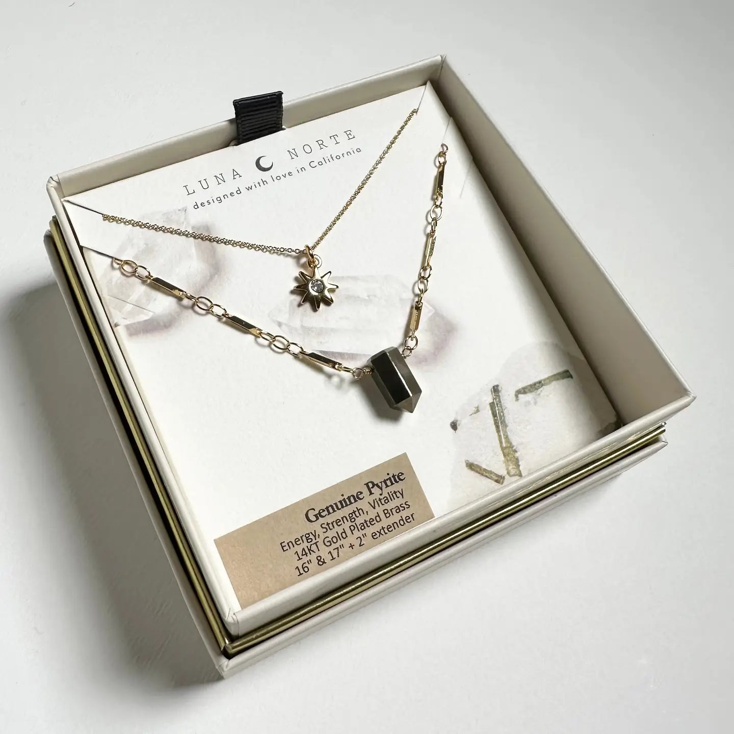 Pyrite Reflective Gemstone Necklace Set