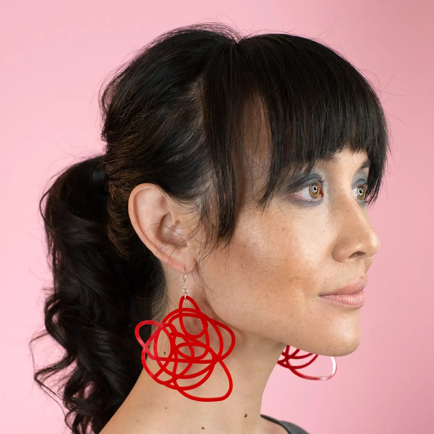 Red Statement Earrings - Grande