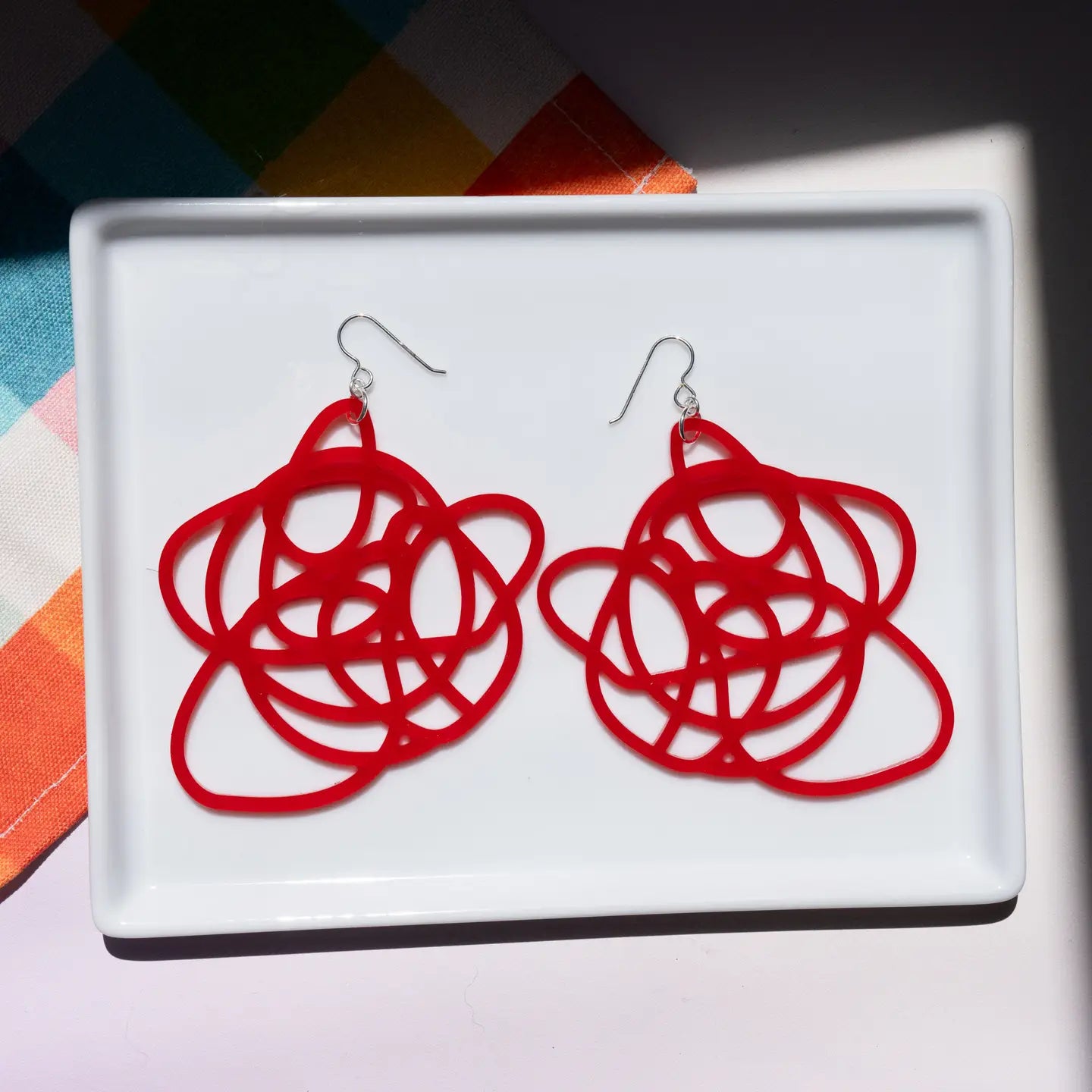 Red Statement Earrings - Grande