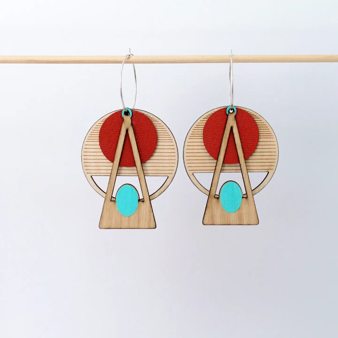 Red + Turquiose Deco Earrings by Otti