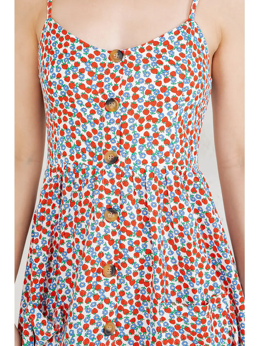 Retro Strawberry Cami Dress
