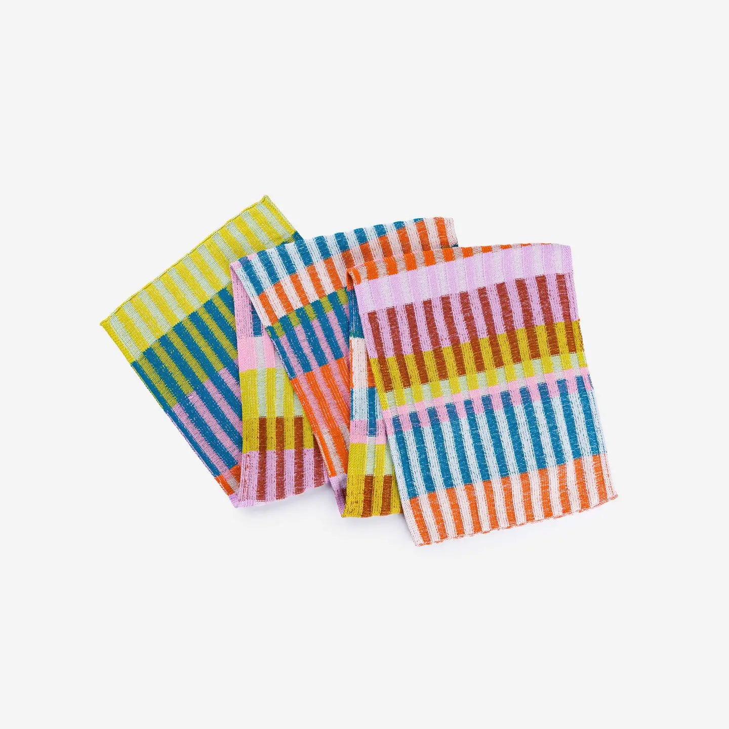 Rust Lilac Mosaic Stripe Knit Scarf