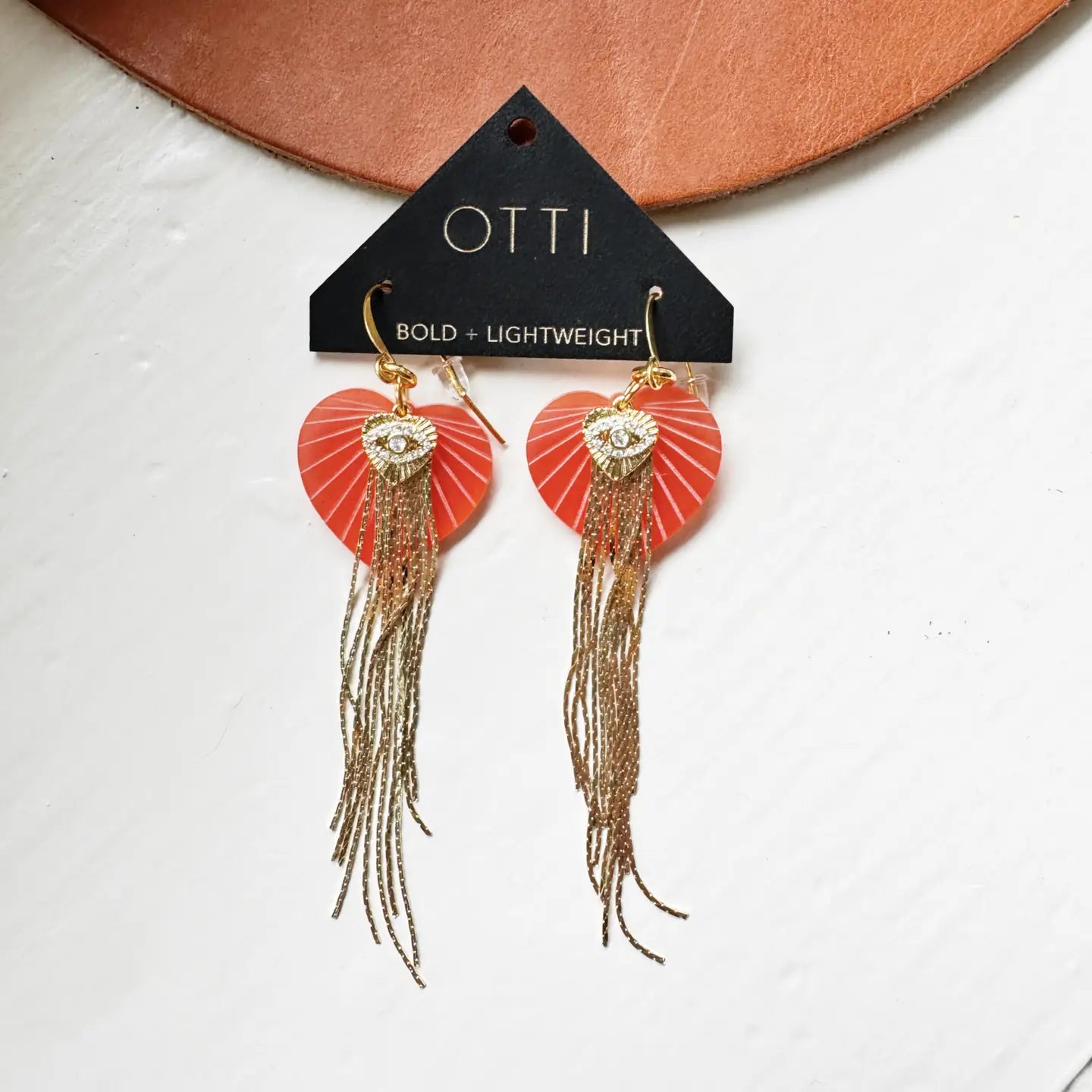 Sacred Heart + Evil Eye Fringe Earrings by Otti