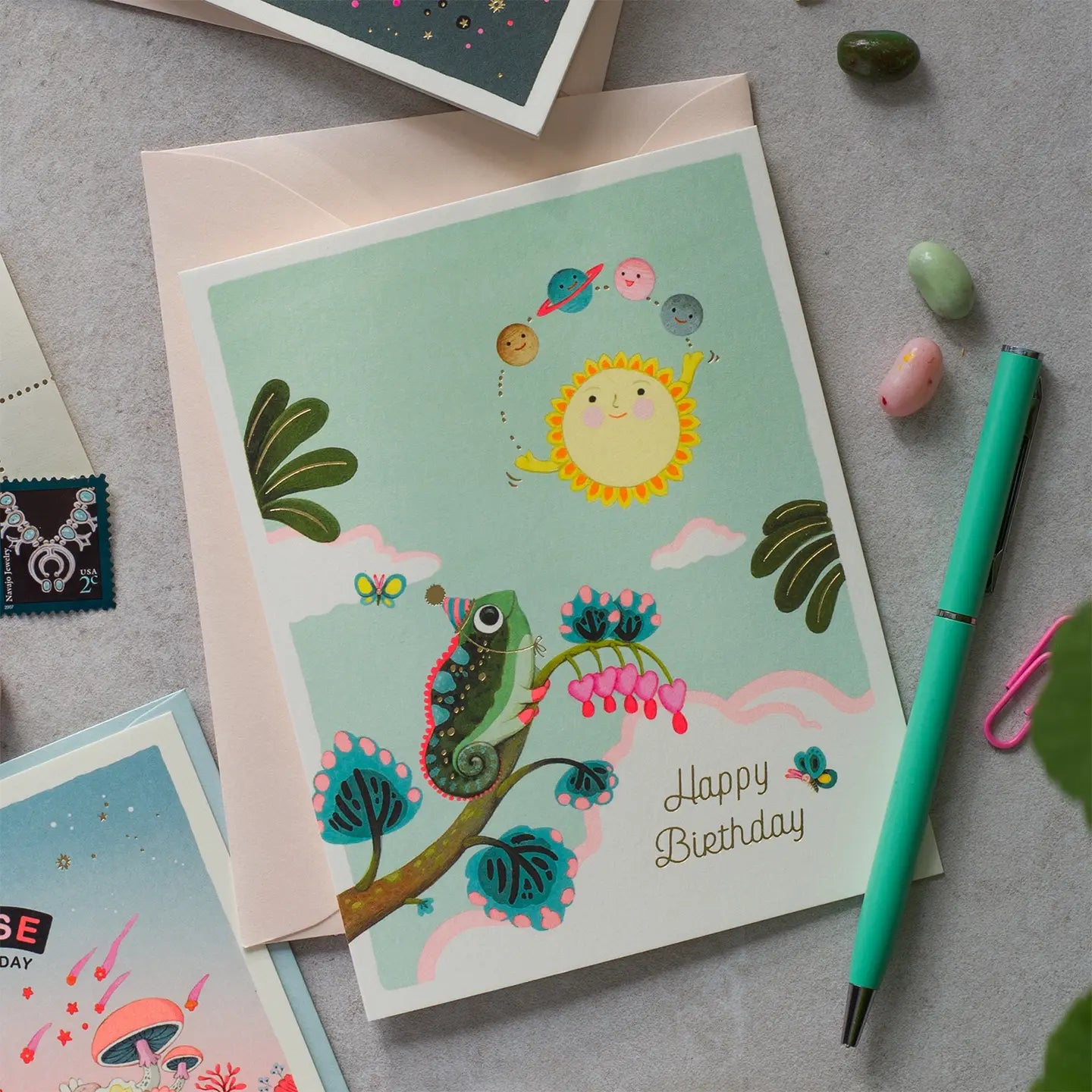 Solar Juggle Birthday Greeting Card