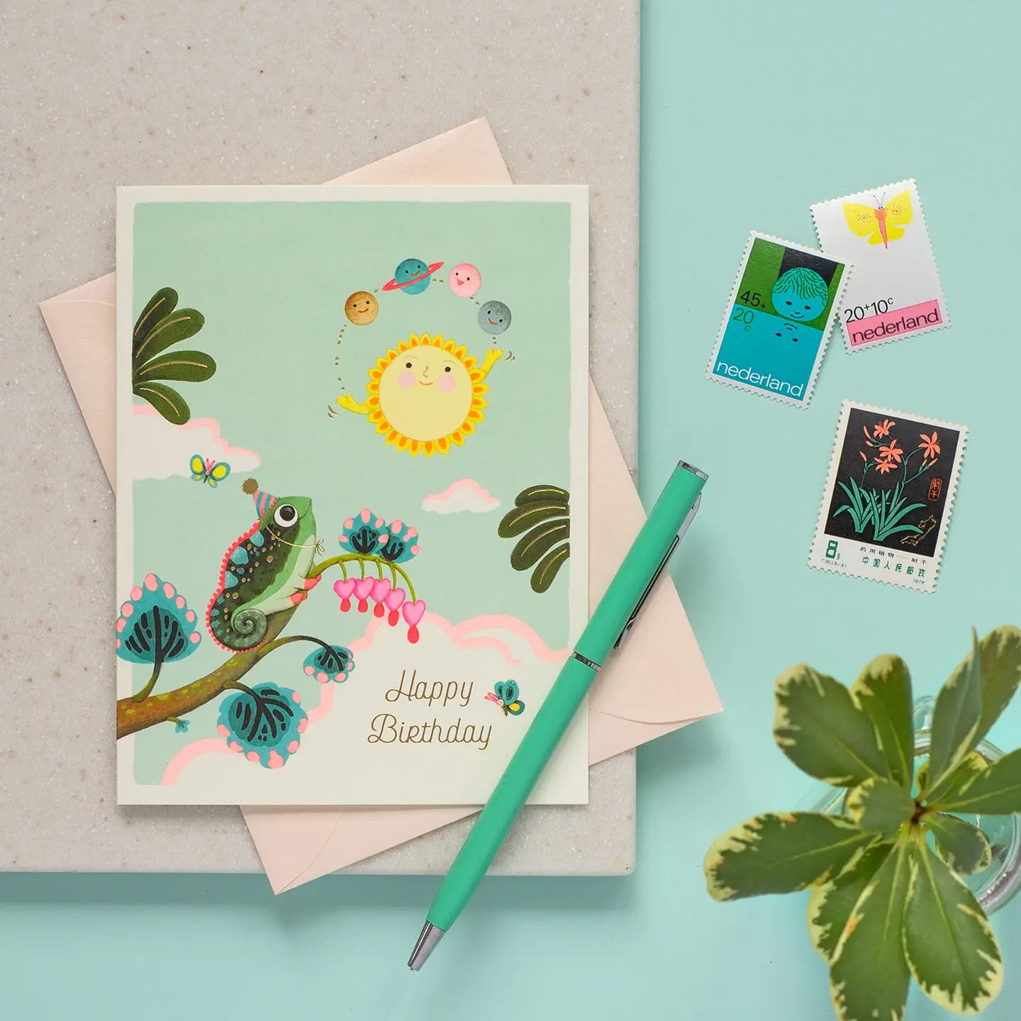 Solar Juggle Birthday Greeting Card