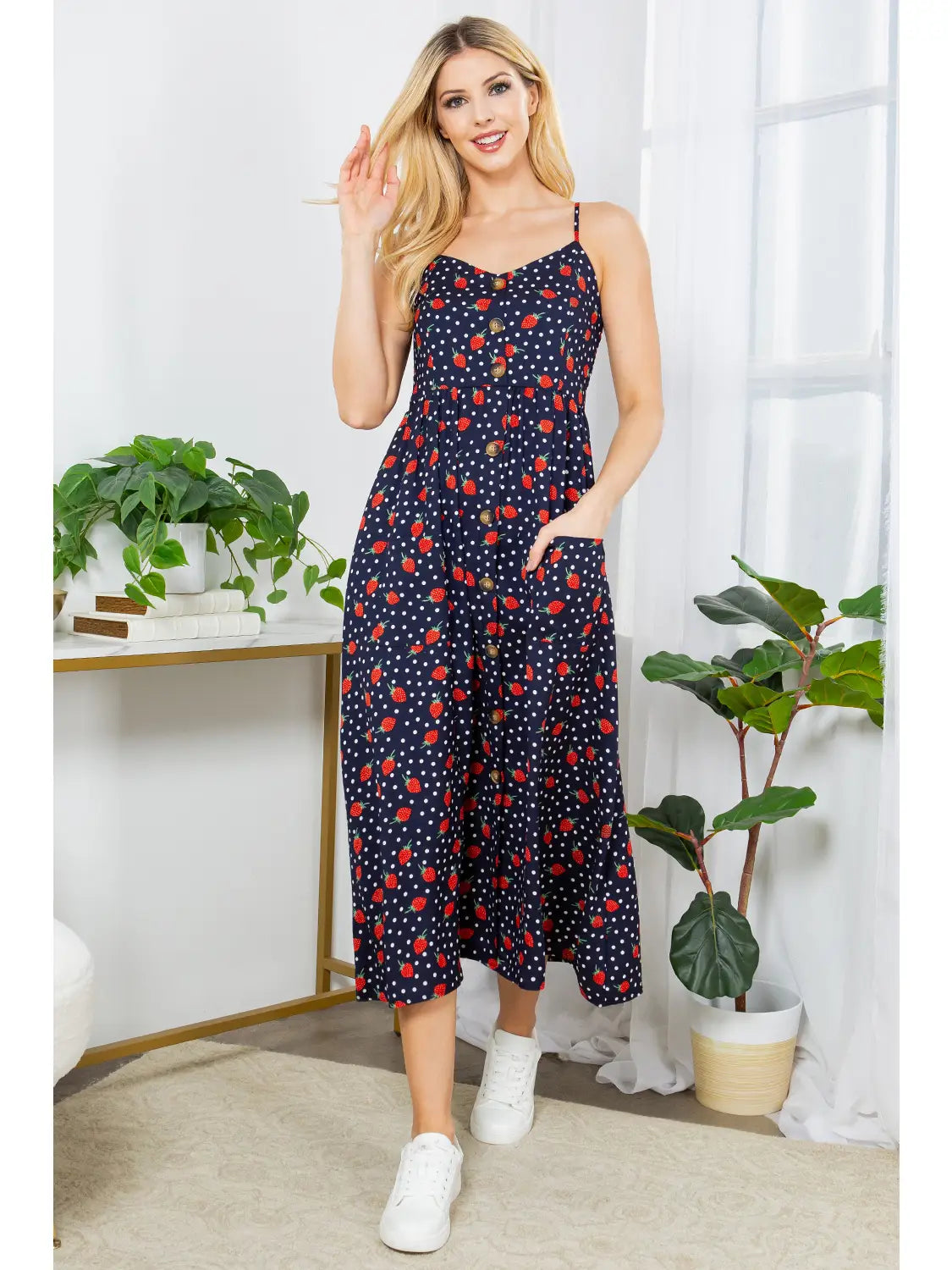 Strawberry Dots Cami Dress