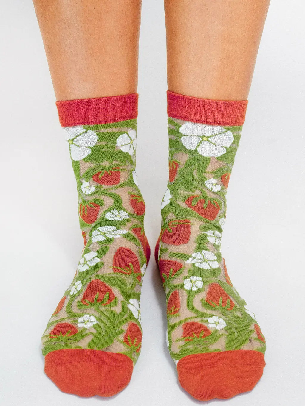 Strawberry Sheer Ankle Sock By Soulshine Co