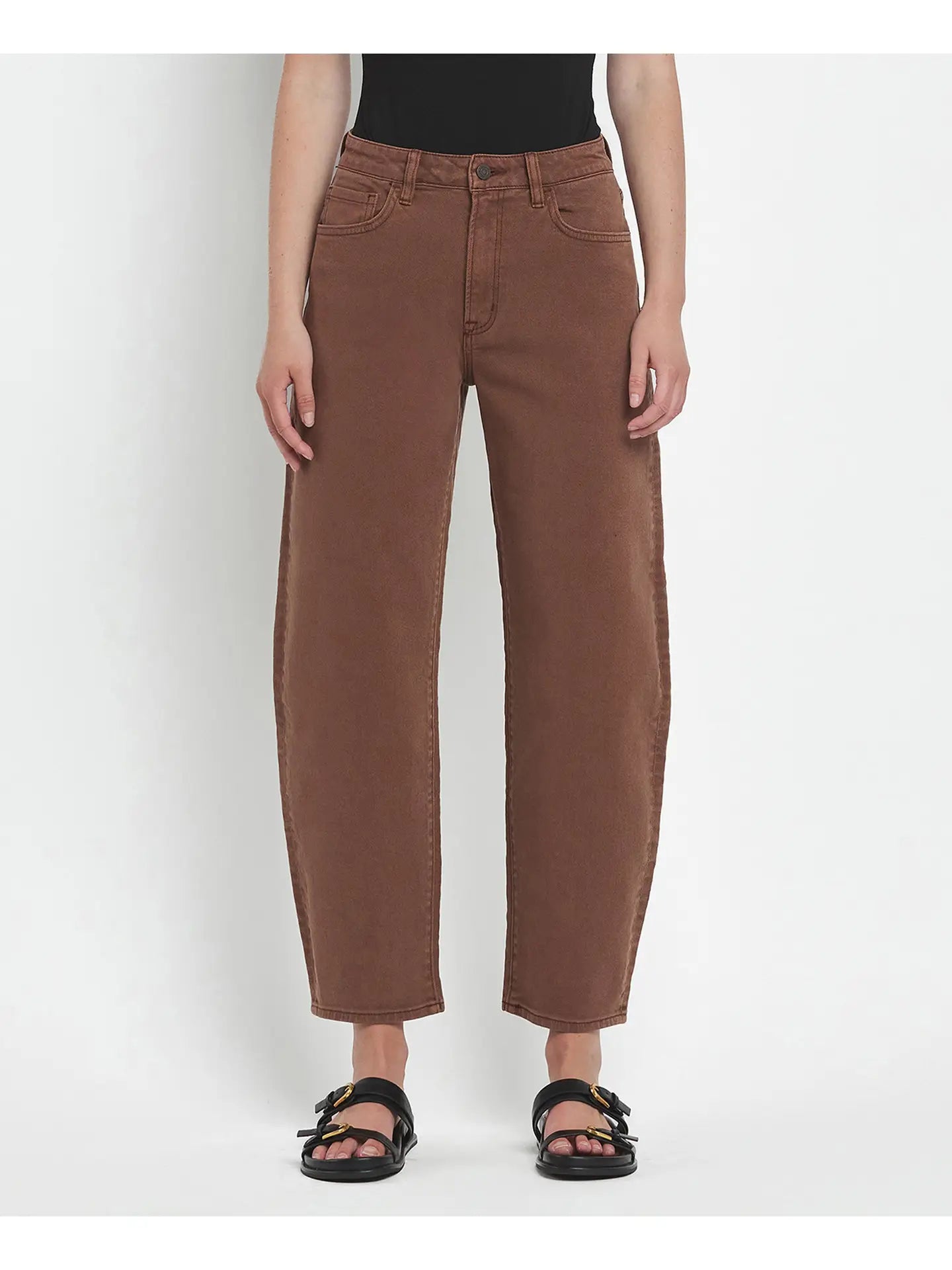 Super High Rise Brown Slim Barrel Jeans – Lucinda's