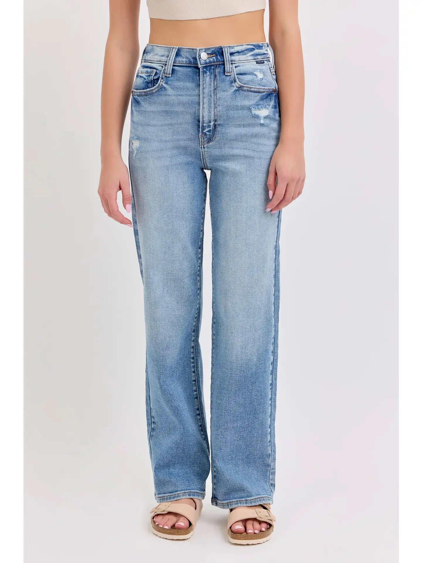 Super High-Rise Dad Jeans Light Wash Jeans