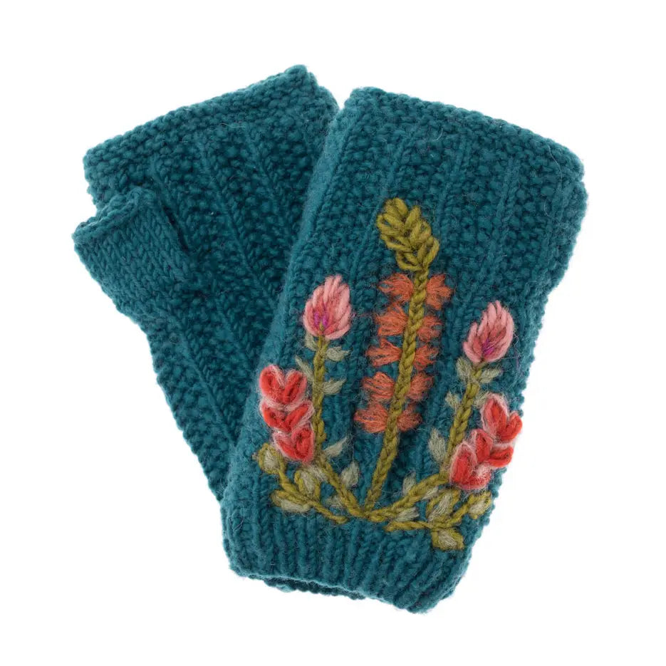 Teal Meadow Handwarmer by French Knot
