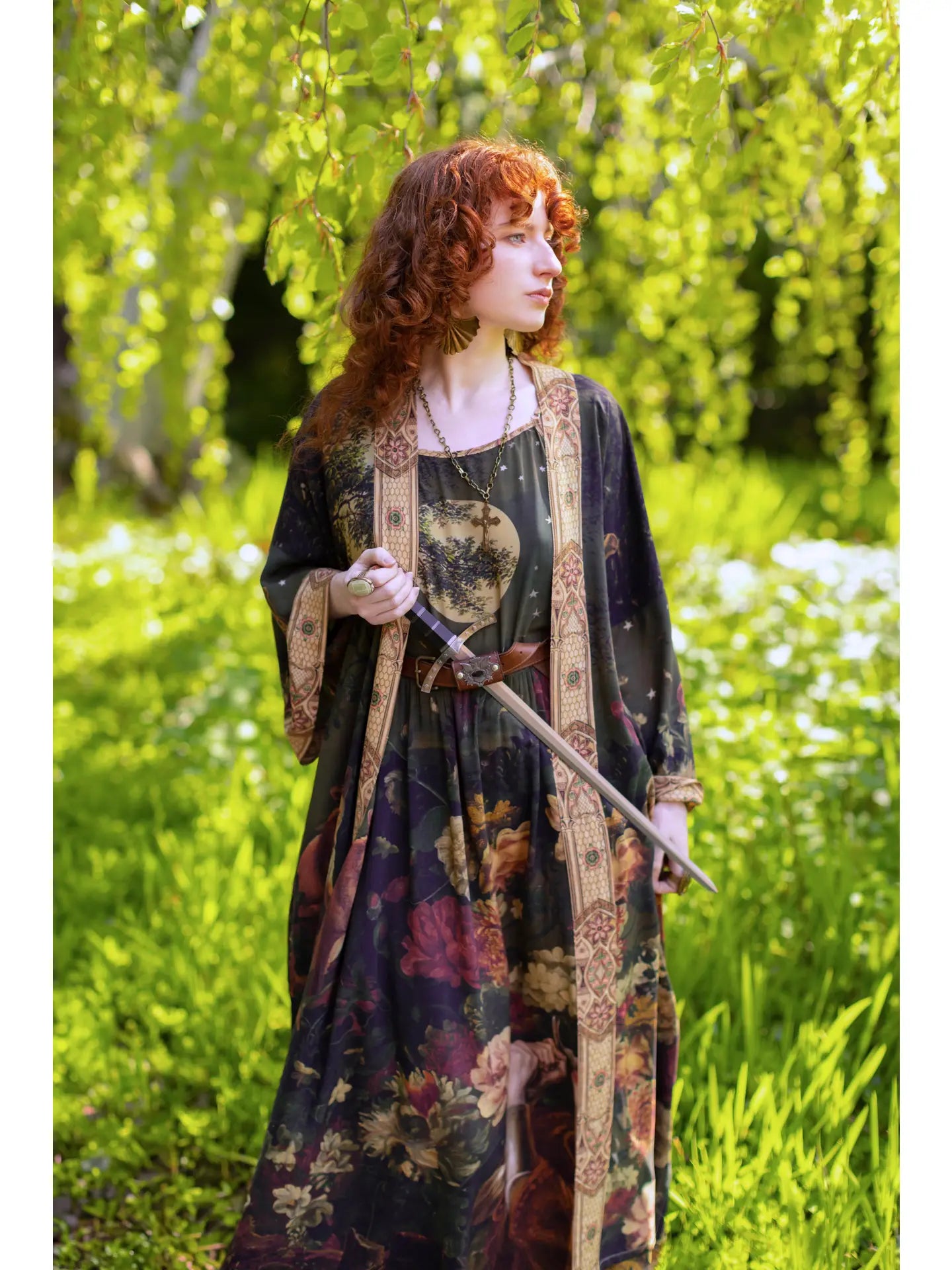 The Messenger Maxi Slip Dress w/ Joan of Arc