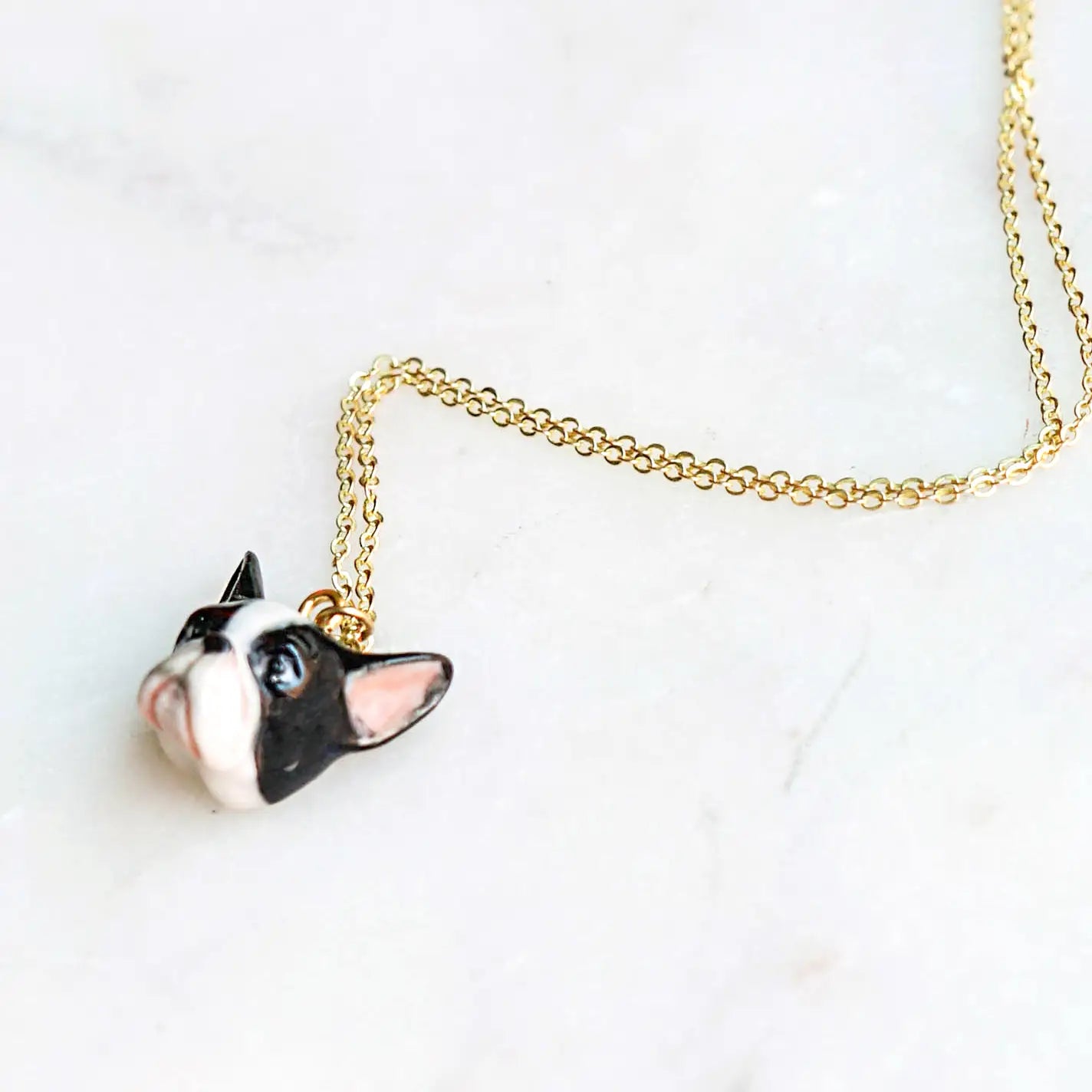 Tiny French Bulldog Face Necklace
