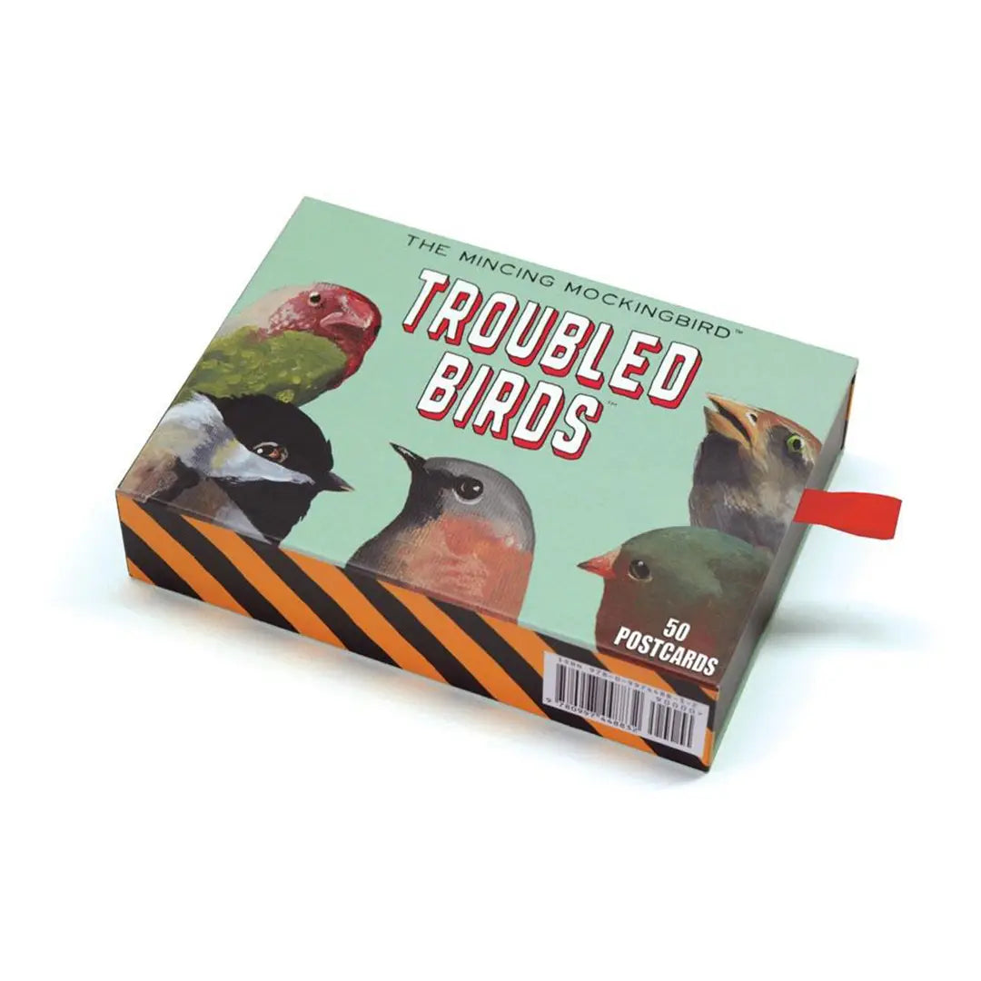 Troubled Birds Postcards - Box Set of 50 by Mincing Mockingbird