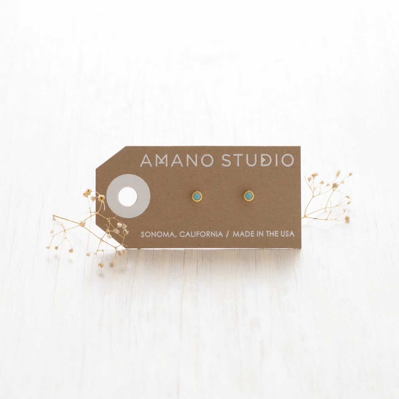Turquoise Tiny Dot Stud Earring