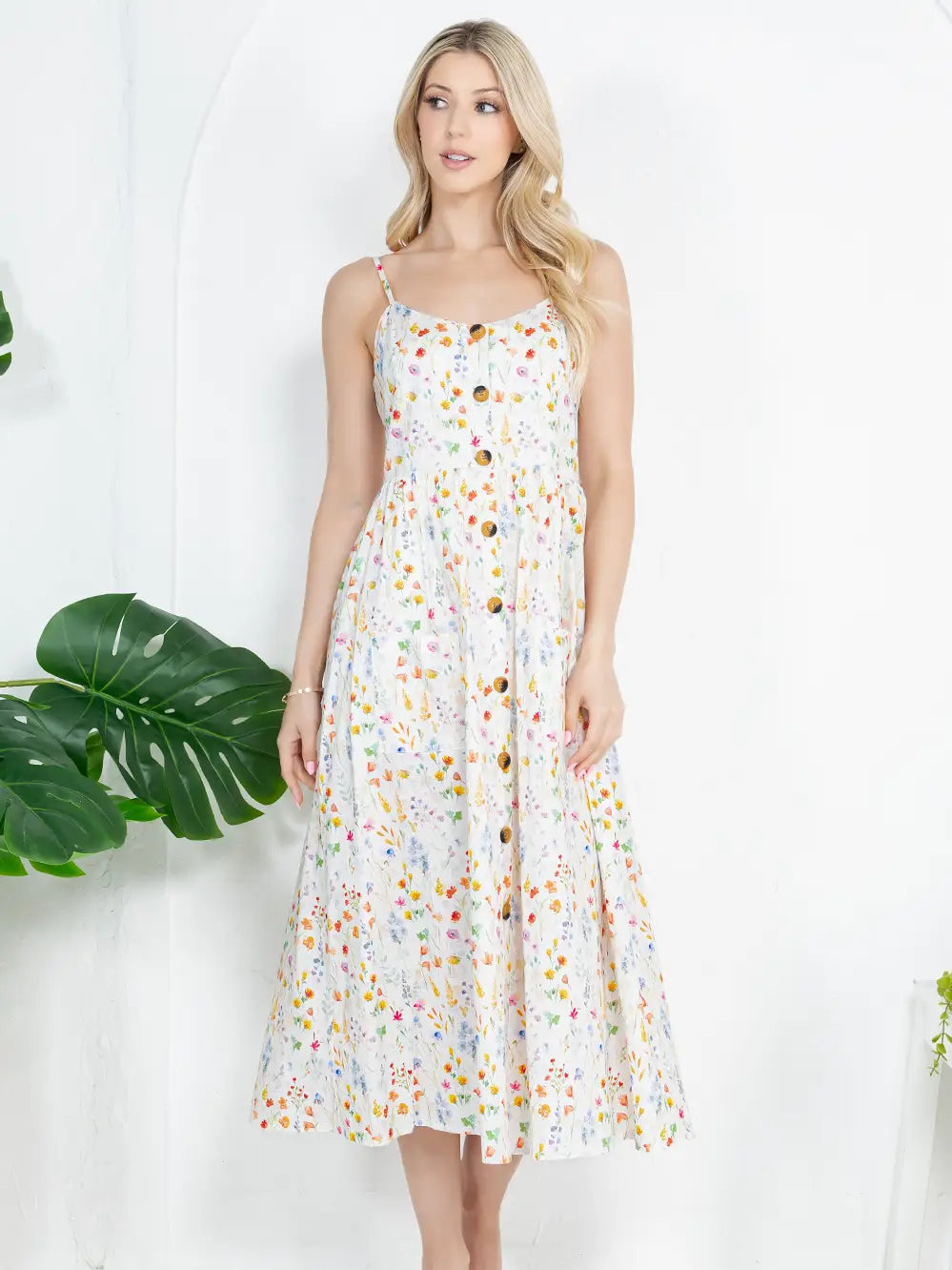 Watercolor Floral Cami Dress