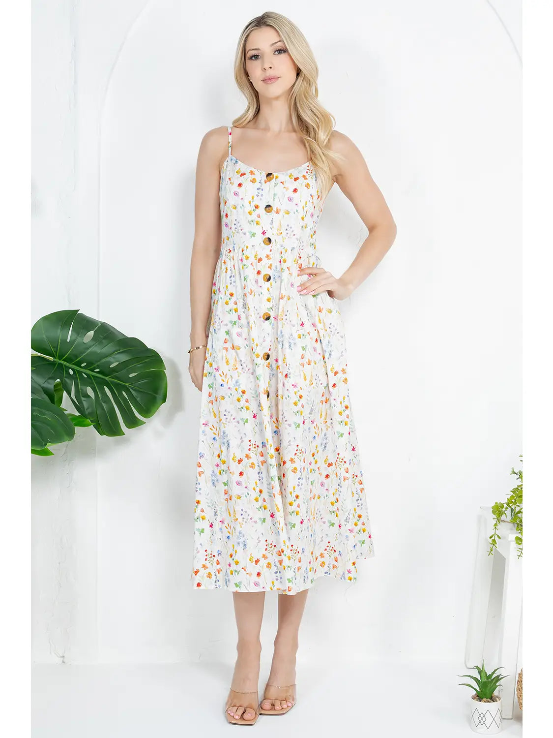 Watercolor Floral Cami Dress