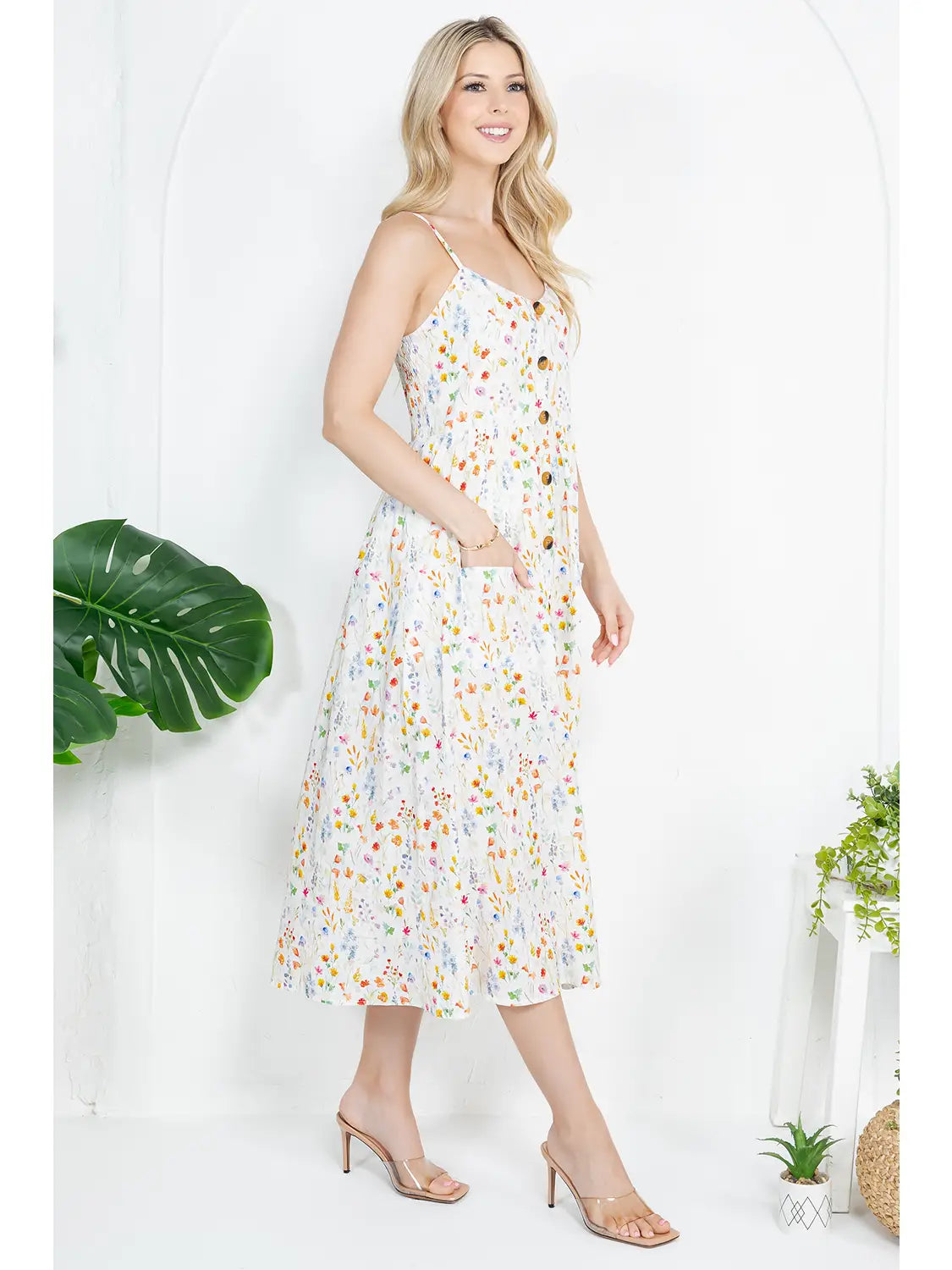 Watercolor Floral Cami Dress