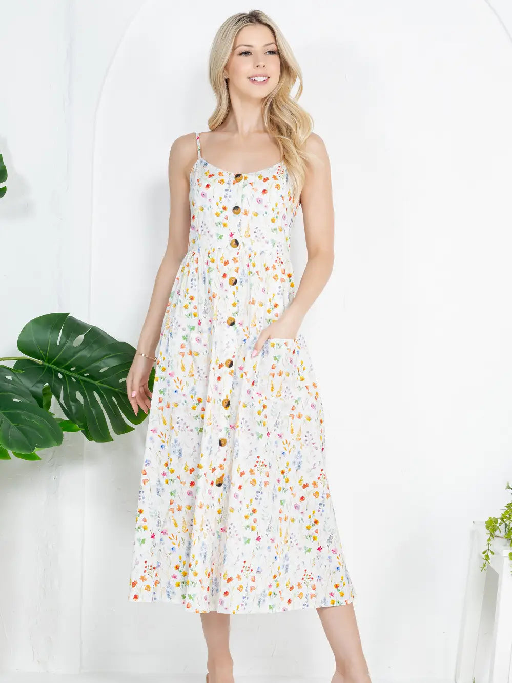 Watercolor Floral Cami Dress