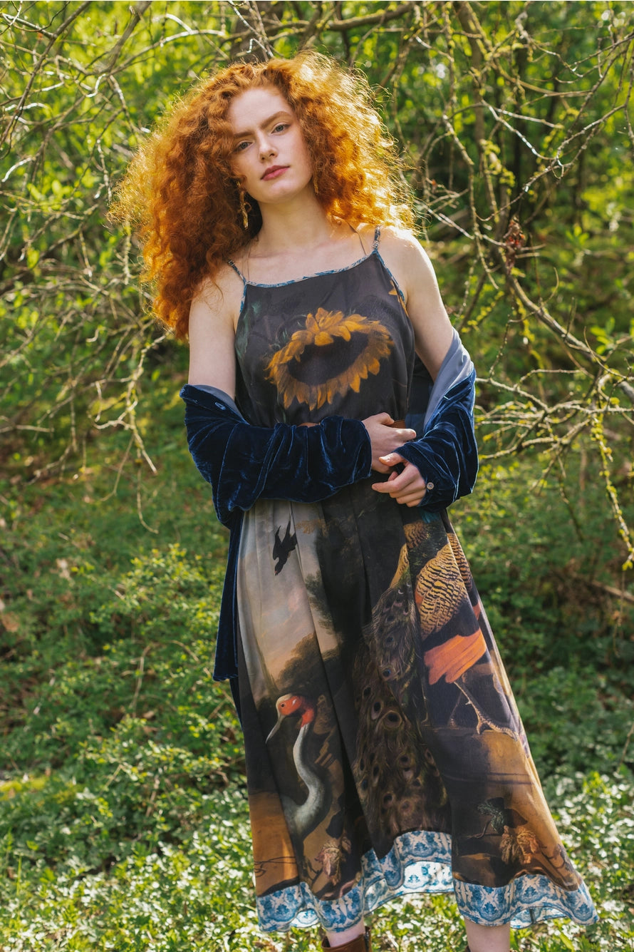 Wild Beauty Peacok Bamboo Slip Dress