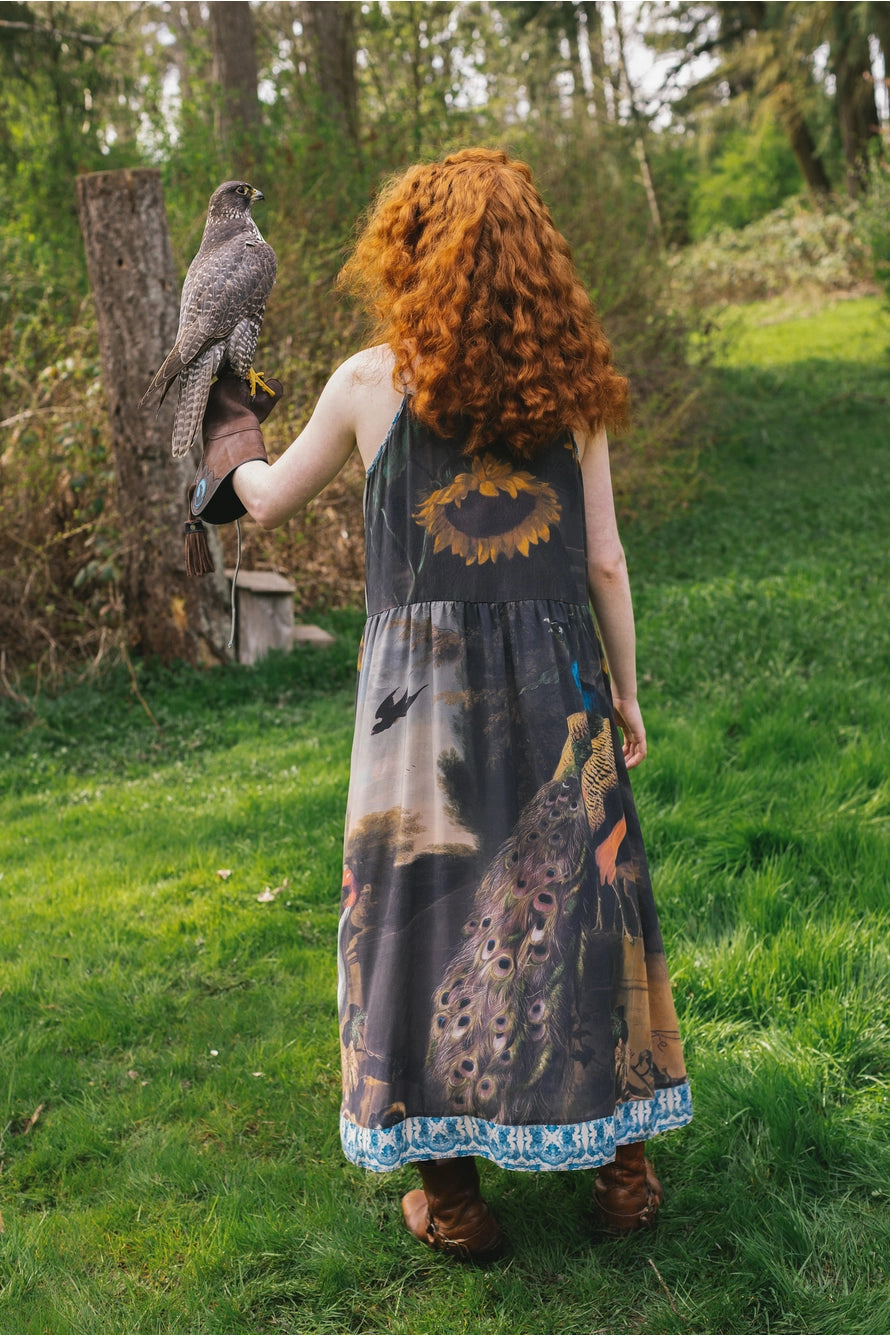 Wild Beauty Peacok Bamboo Slip Dress