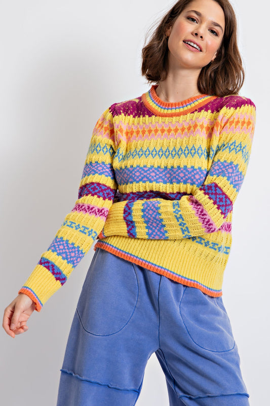 Sunshiney Yellow Striped Sweater