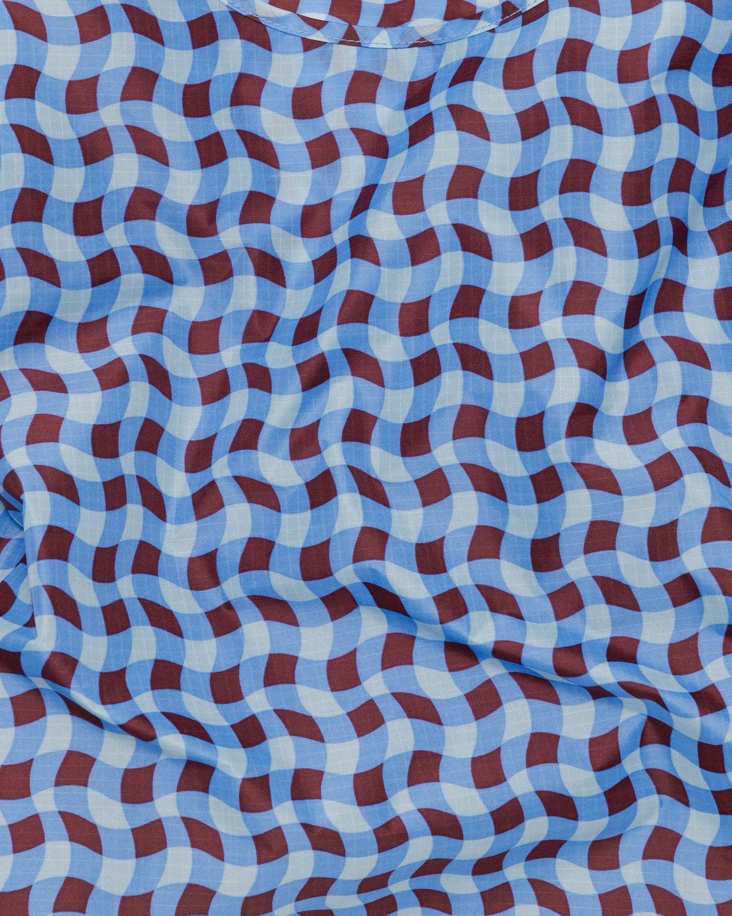 Wavy Gingham Blue Standard Baggu