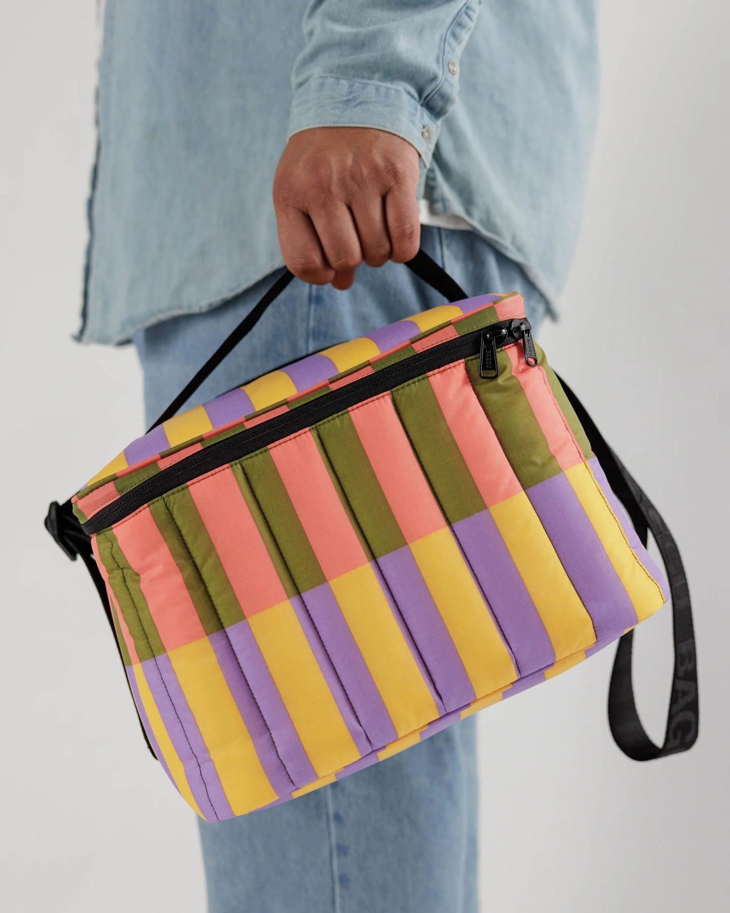 Sunset Quilt Stripe Puffy Cooler Bag