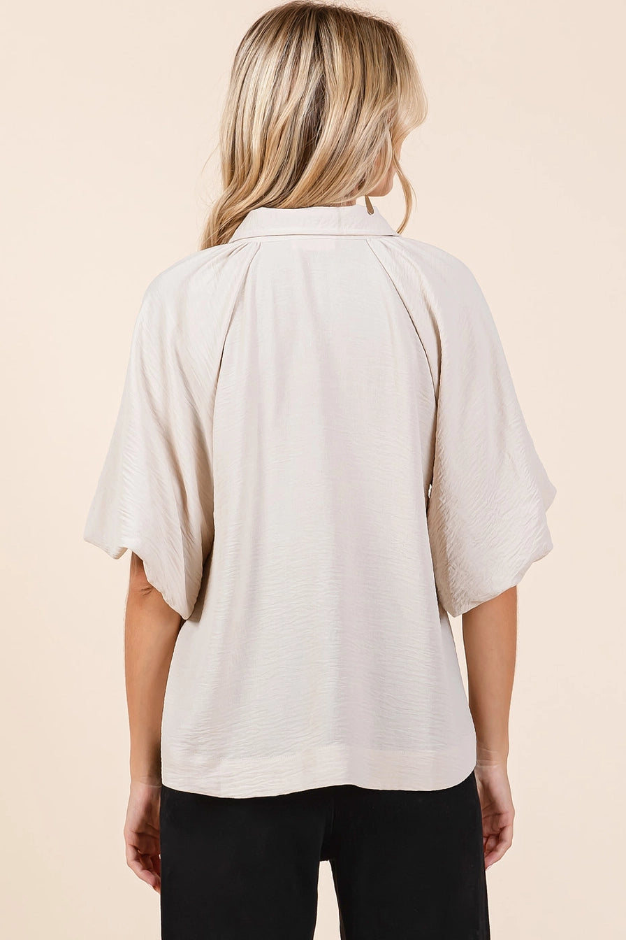 Natural Airflow Short Bubble Sleeve Shirt