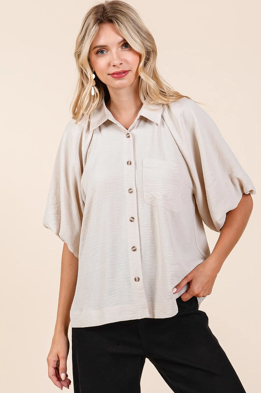 Natural Airflow Short Bubble Sleeve Shirt