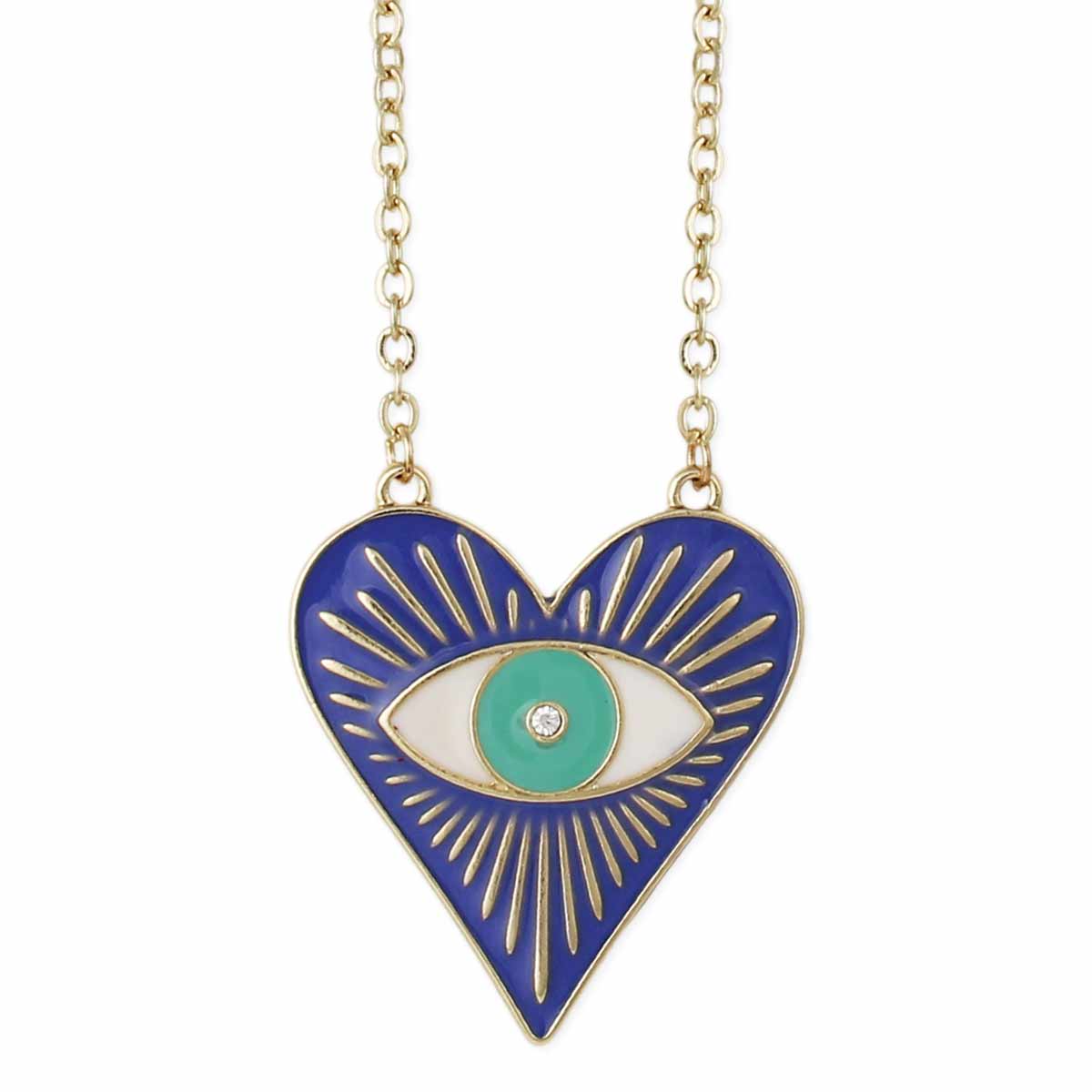 Eye Heart Enamel Necklace