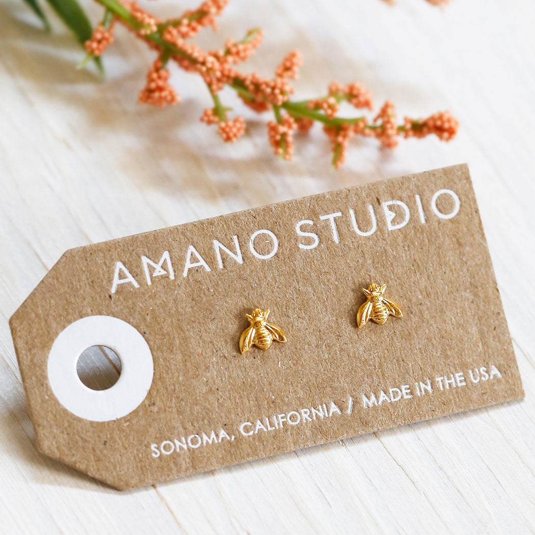 Tiny Honey Bee Studs