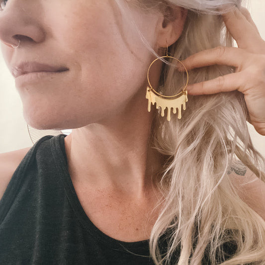 Gold Slime Hoop Earring
