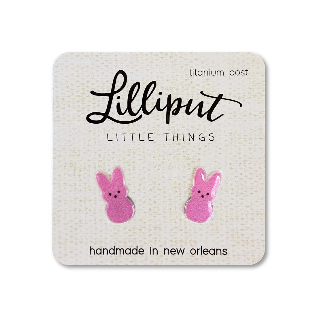 Pink Marshmallow Bunny Earrings