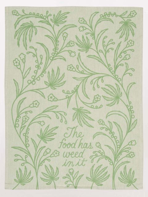 Weed in it woven dish towel