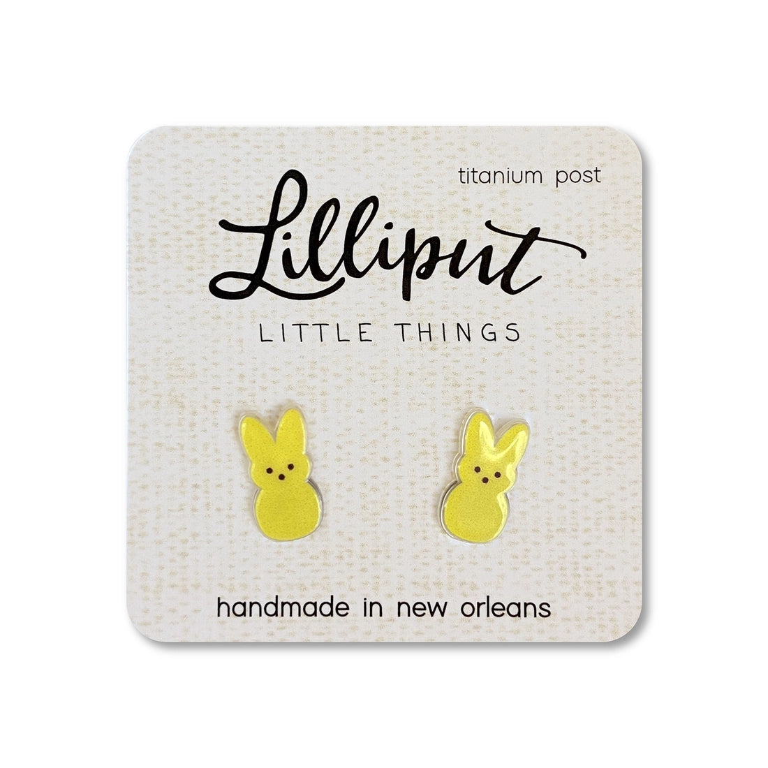Yellow Marshmallow Bunny Earrings