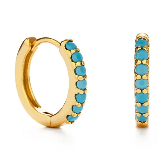 13mm Turquoise Huggie Hoops