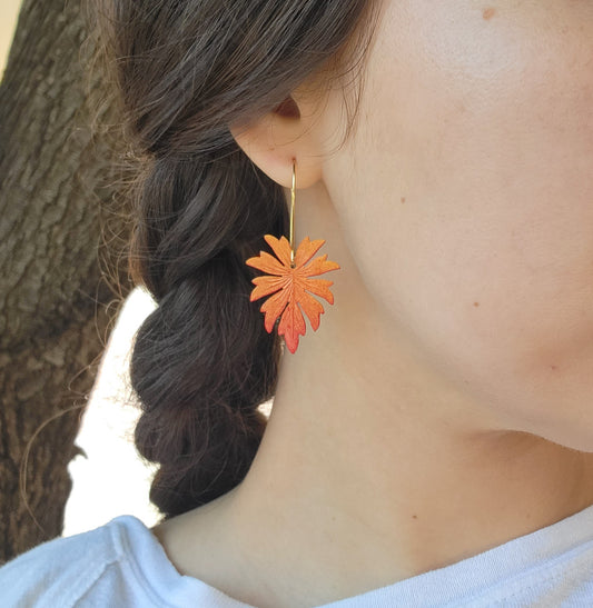 Sunset Monstera Earrings