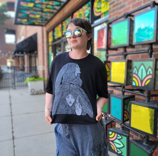 Black Witches Clover Crop Tee