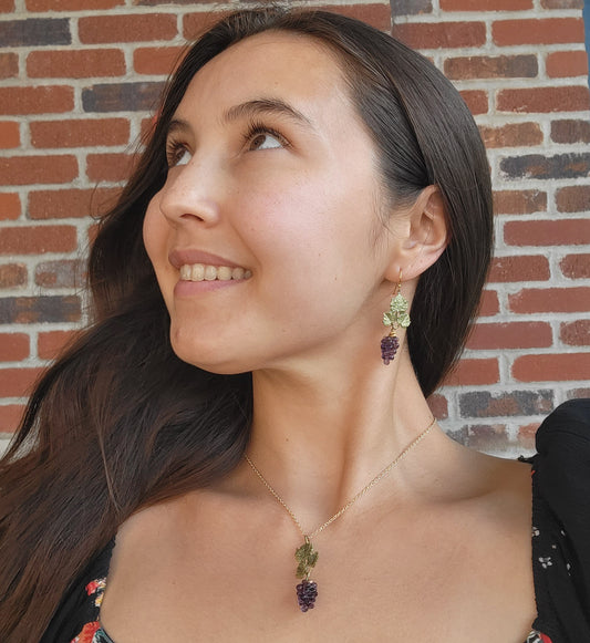 Wild Grape Vine Dainty Pendant - 16" Adj.