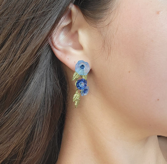 Morning Glory Dangle Post Earrings