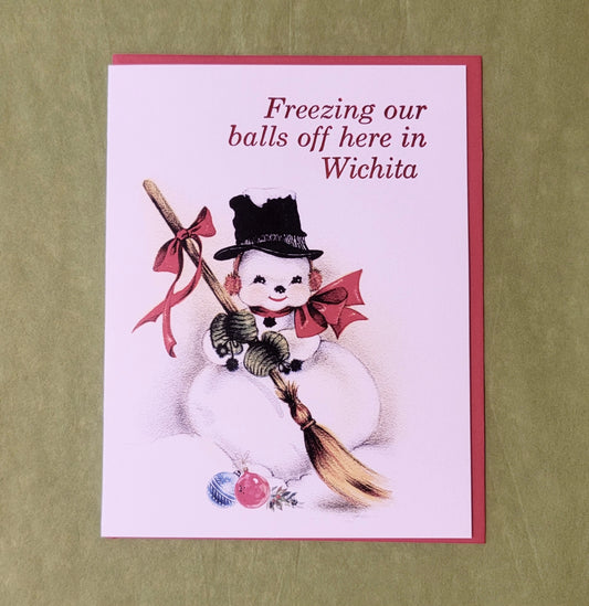 Freezing In Wichita Holiday Card