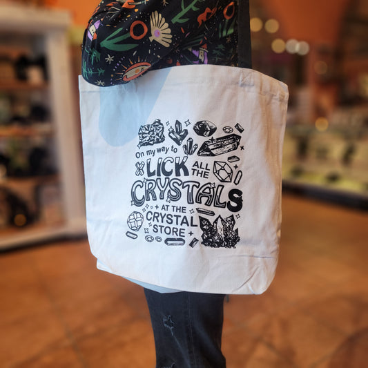 "Lick All the Crystals" Tote Bag