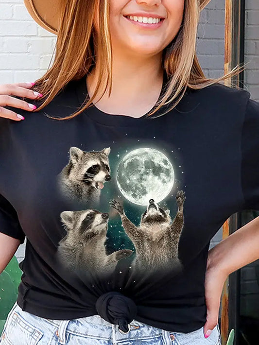 Raccoons Howling Unisex Tee