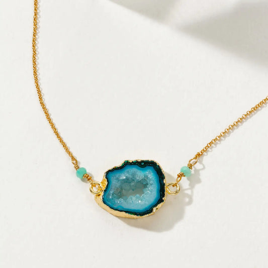 Agate Earthly Geode Necklace