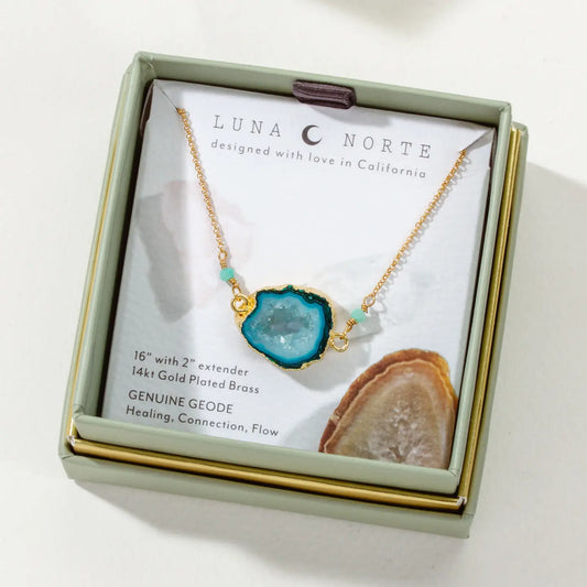 Agate Earthly Geode Necklace